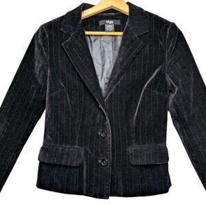 TOGo Black Pinstripe Velvet blazer size s